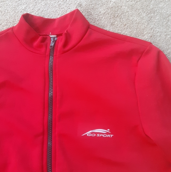 Fleece Cycling/Multisport Jersey By Go Sport,3 Rear Cargo Pockets,Wind Flap, NOS - Picture 3 of 12